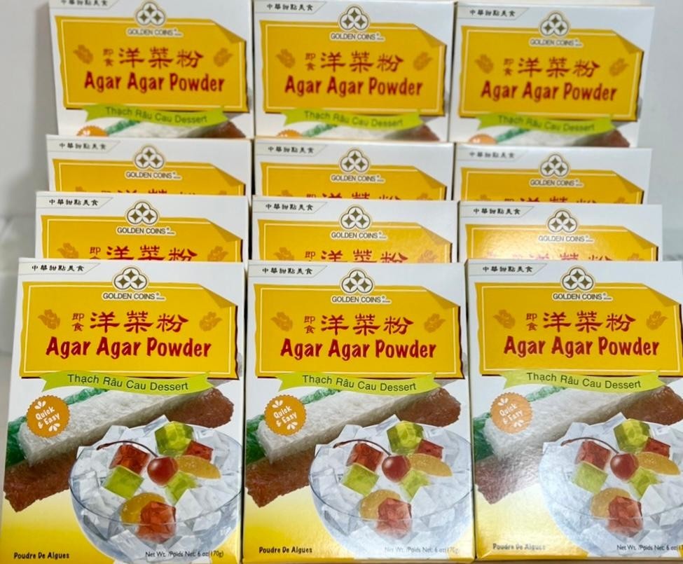 Golden Coins Agar Agar Powder 6 oz ( Pack of 24 ) ~Product of USA~01/2027