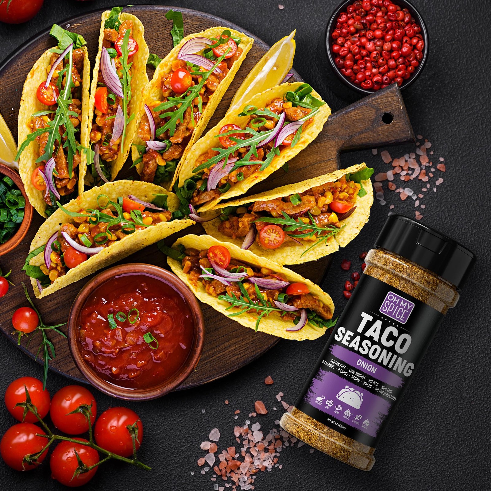 Taco Seasoning Mix Onion Powder – Gluten Free & Low 5 Ounce (Pack of 1)
