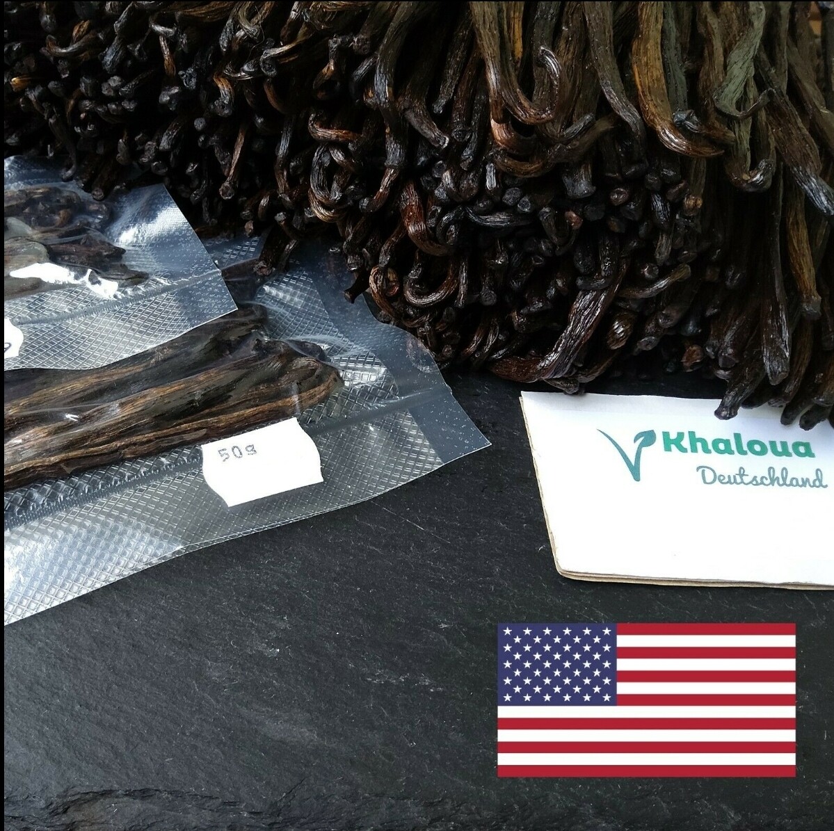 50G (20-28Pcs) Madagascar Bourbon Vanilla 13-16 Cm Class B US