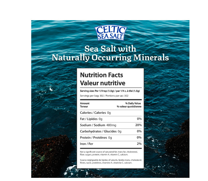 Light Grey Celtic Sea Salt 1 Pound Resealable Bag Additive-Free USA