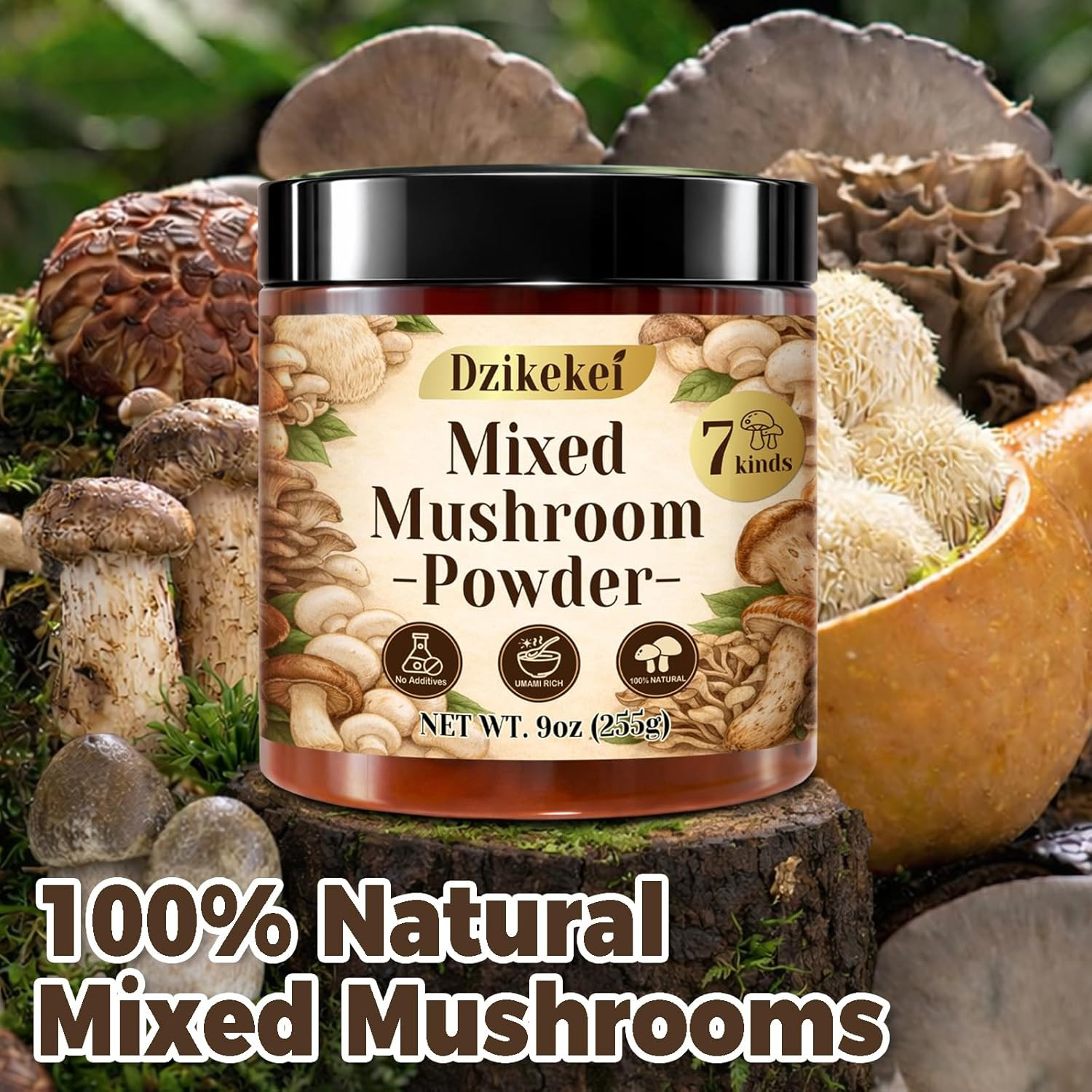 9 oz Mixed Mushroom Powder, 7-in-1 Mushroom Seasoning Blend, Made from Pure Drie