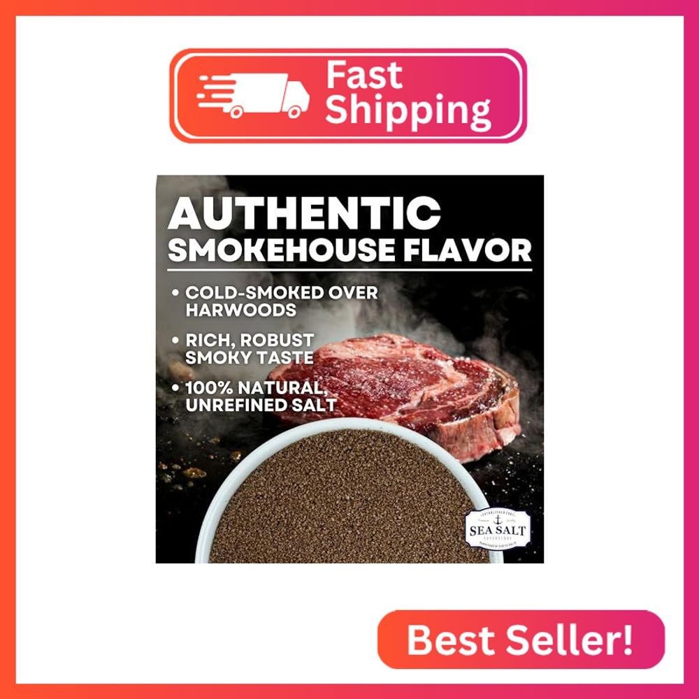 Fine Grain Cold Smoked Sea Salt Over Alderwood, Unrefined Fine Smoky Flavored Ko
