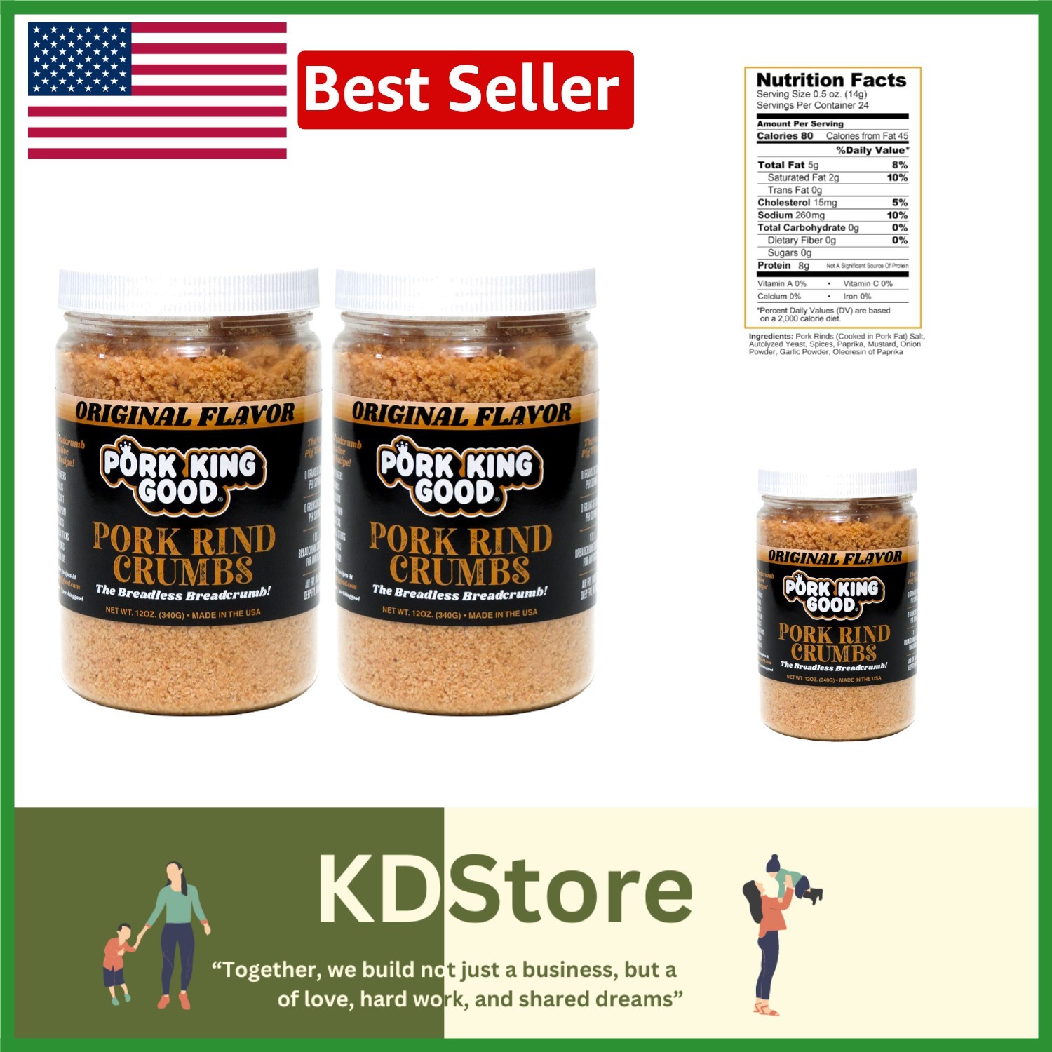 Pork Rind Breadcrumbs 2-Pack – Zero Carb, Keto & Paleo Friendly
