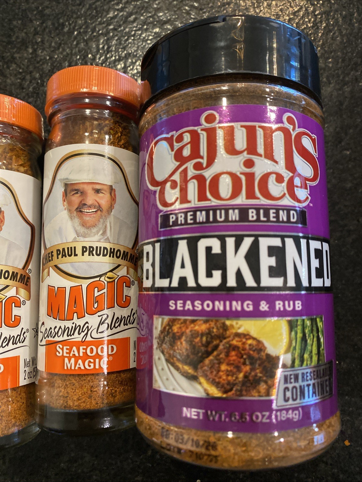 Chef Paul Prudhomme’s Seafood Magic Seasoning / Cajuns Choice Blackened Lot 907