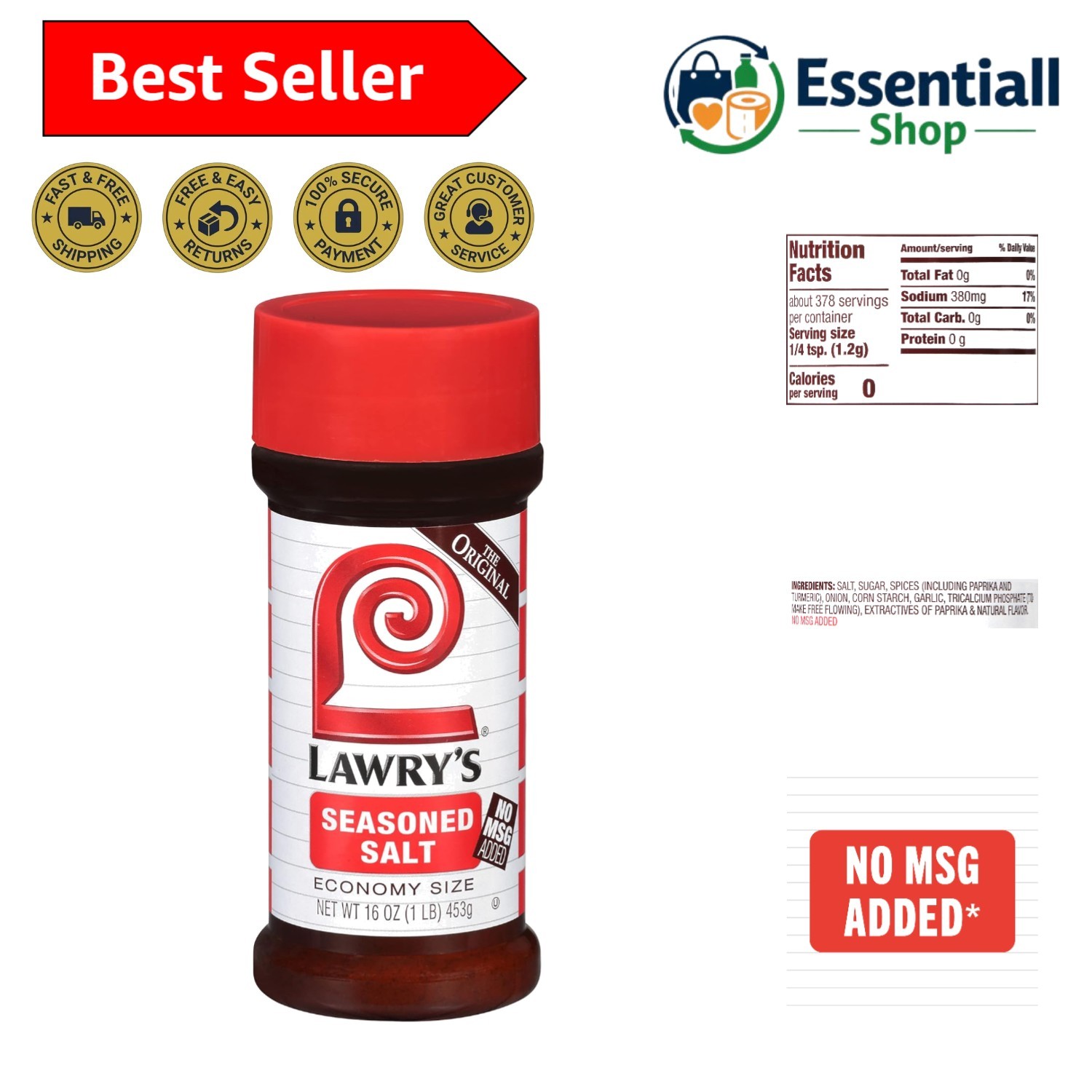 Versatile 16 oz Seasoned Salt | Flavorful Blend for Meat & Vegetables