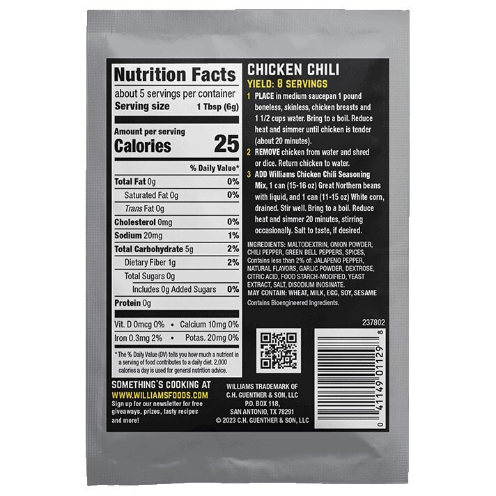 Williams Chicken Chili Seasoning