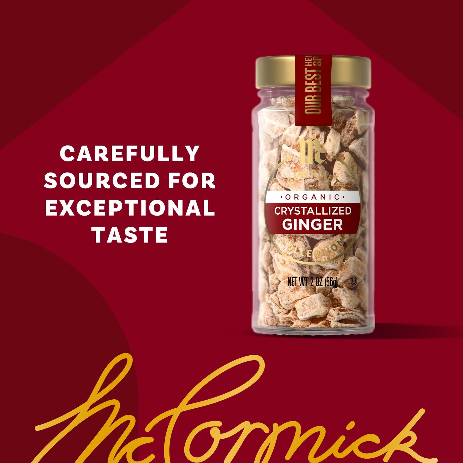 McCormick Gourmet Collection Crystallized Ginger, Organic, Non GMO, 2 Ounce