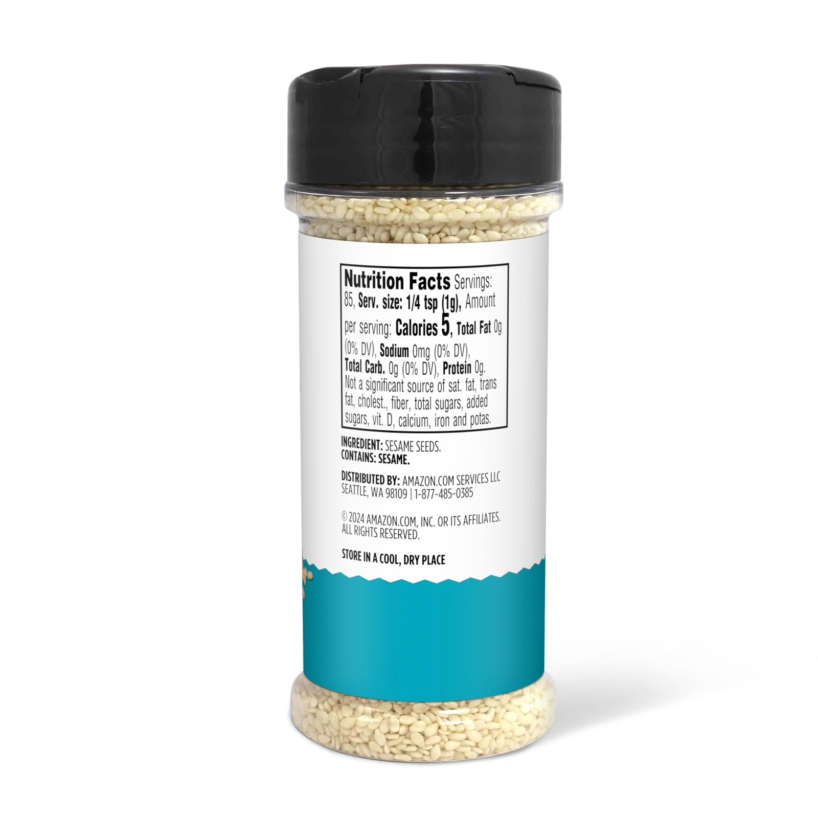 Amazon Grocery, Sesame Seeds, 3 Oz 3 ounce (Pack of 1)