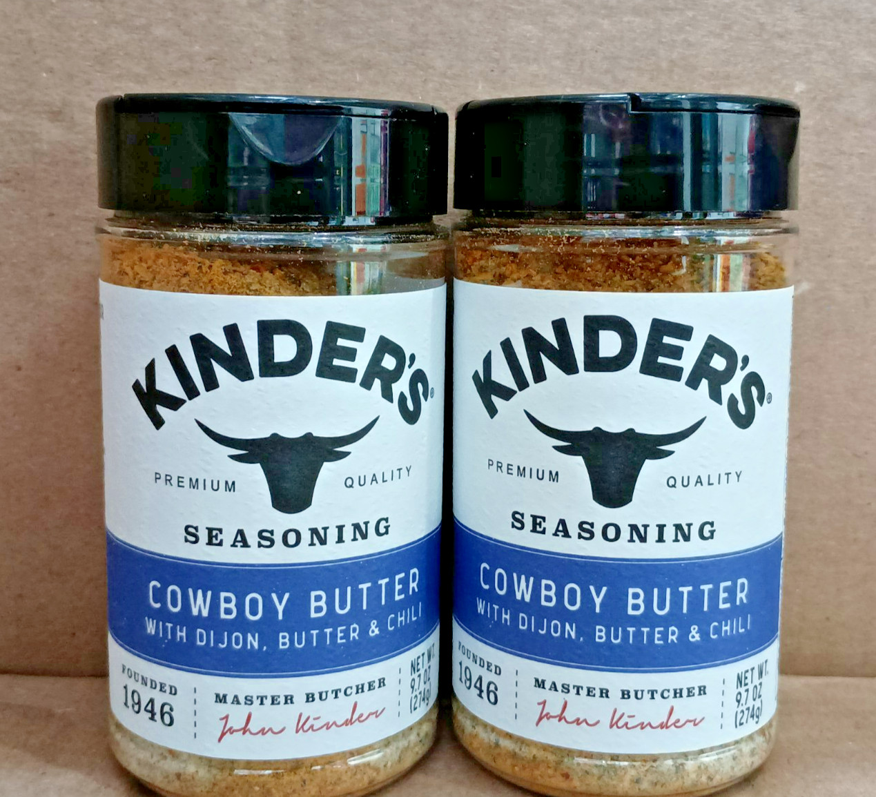 Kinder’s® Cowboy Butter Seasoning 9.7 oz (2 Pack) Garlic Dijon Chili Spice Mix