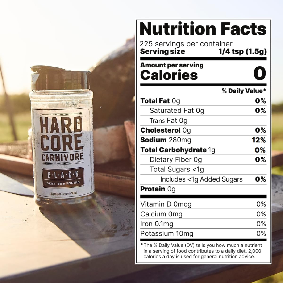 Hardcore Carnivore Black Charcoal Meat Rub 13 oz – Perfect for Steak BBQ
