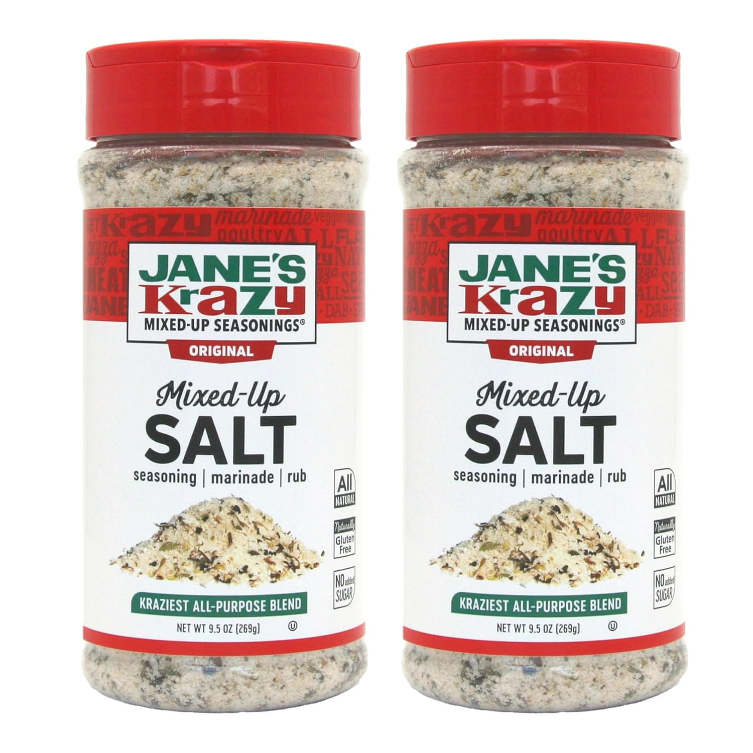 Jane’S Krazy Mixed-Up Original Salt Blend, 9.5 Ounce Pack of 2