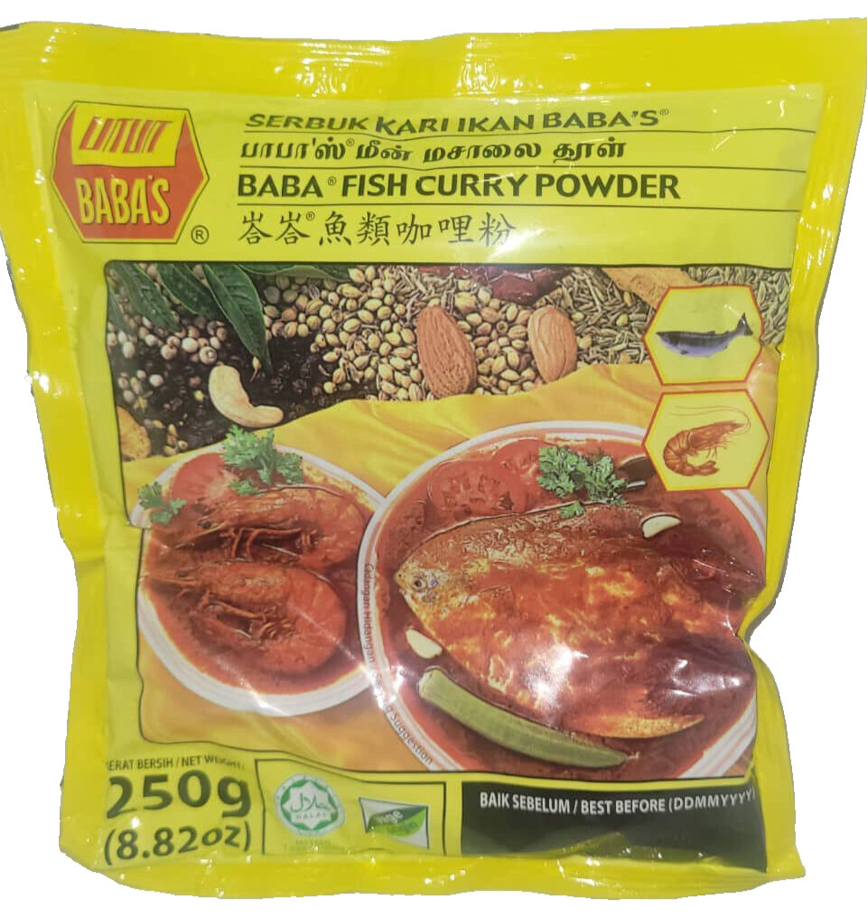 BABA’S Fish and Prawn Curry Powder Halal 250gm (8.82oz) x 2 packs