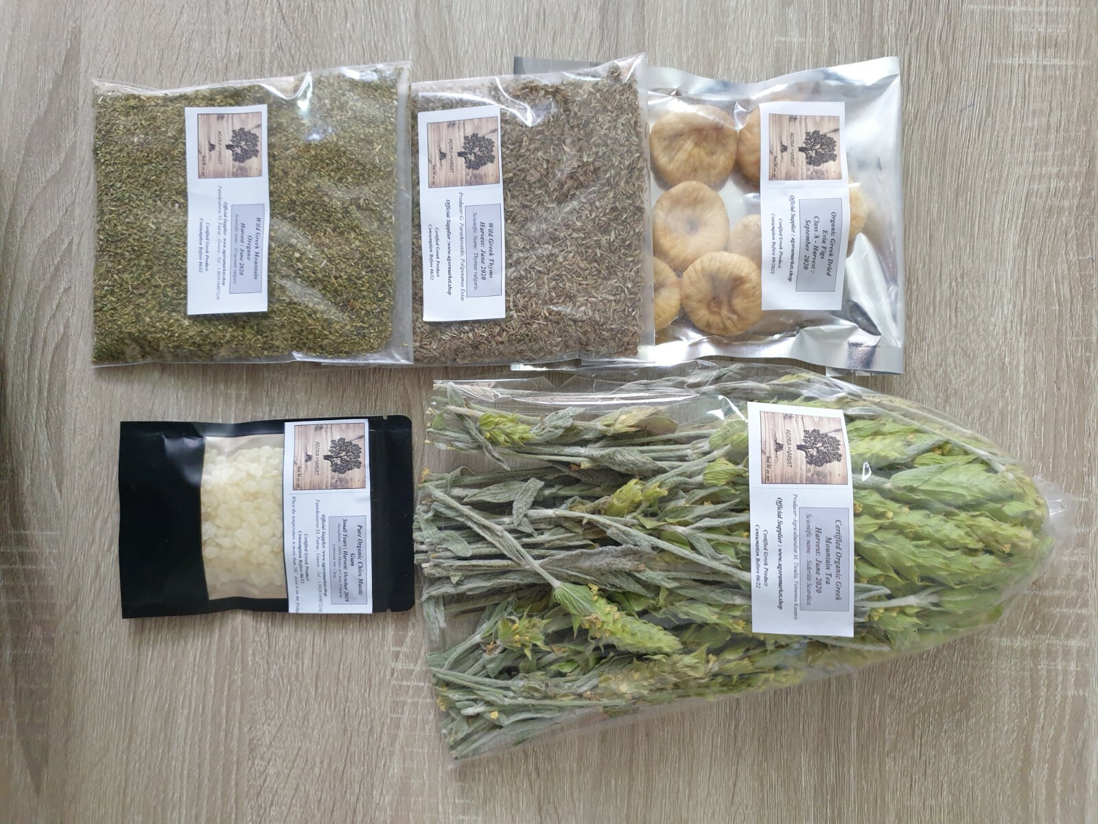Christmas Gift Greek Products Sets Oregano Mountain Tea Olive oil Figs and More