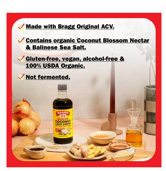 Bragg Organic Coconut Liquid Aminos, All Purpose Seasoning, 10 fl oz