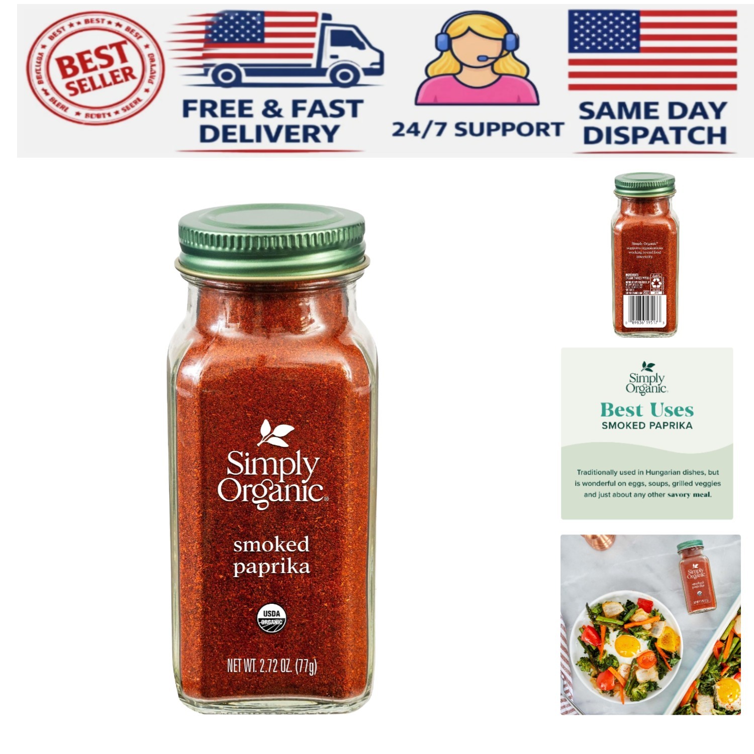 Paprika Smoked Organic, 2.72 Ounce