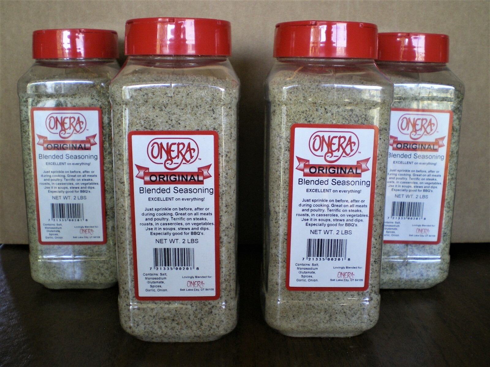 ORIGINAL ONERA (r) SEASONING RUB (4) 2 LB JARS FOR STEAK, CHOPS, ROASTS RIBS,++