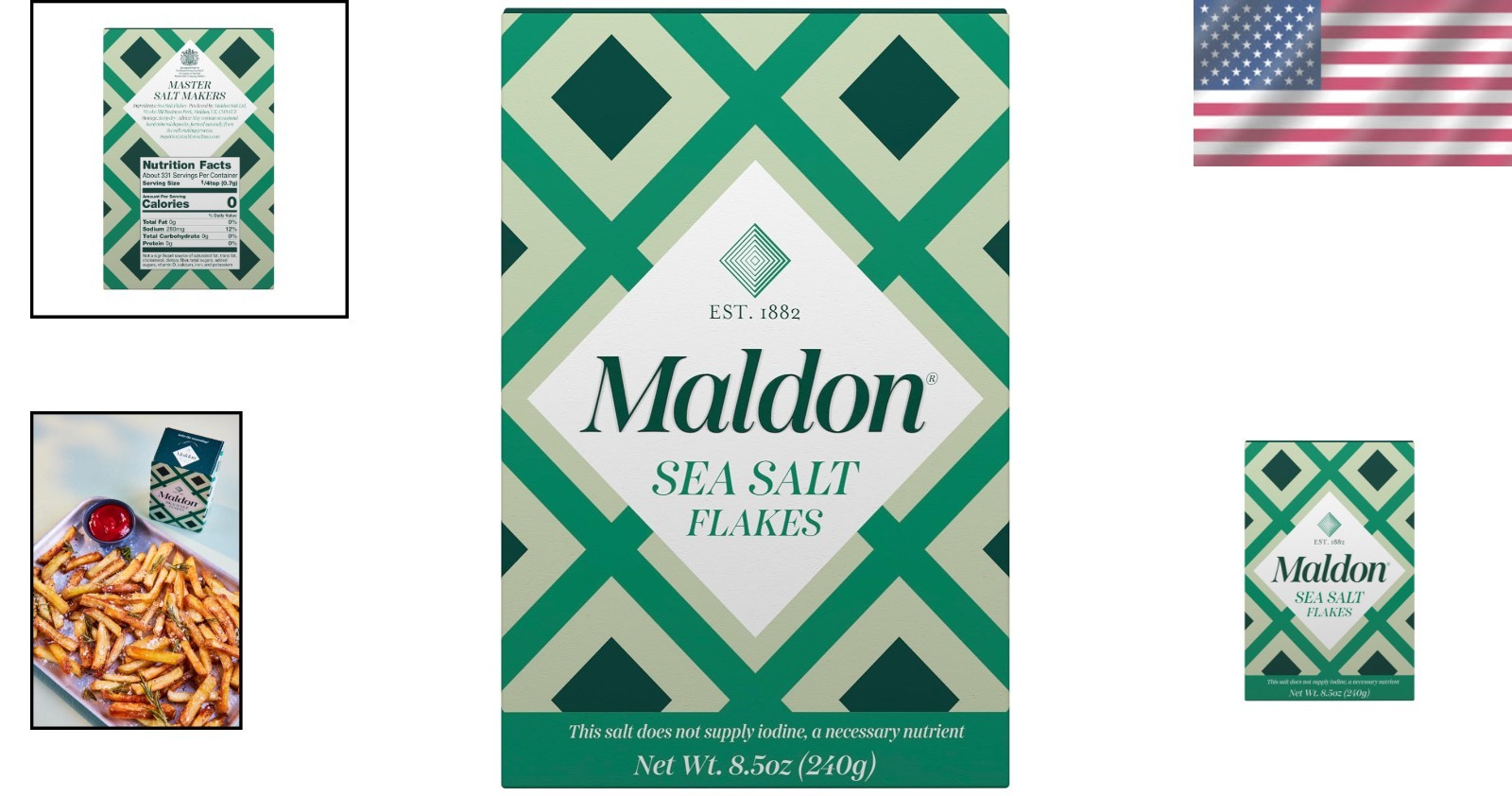 Natural Maldon Sea Salt Flakes – 8.5 oz Kosher Gourmet Flakes for Culinary Use