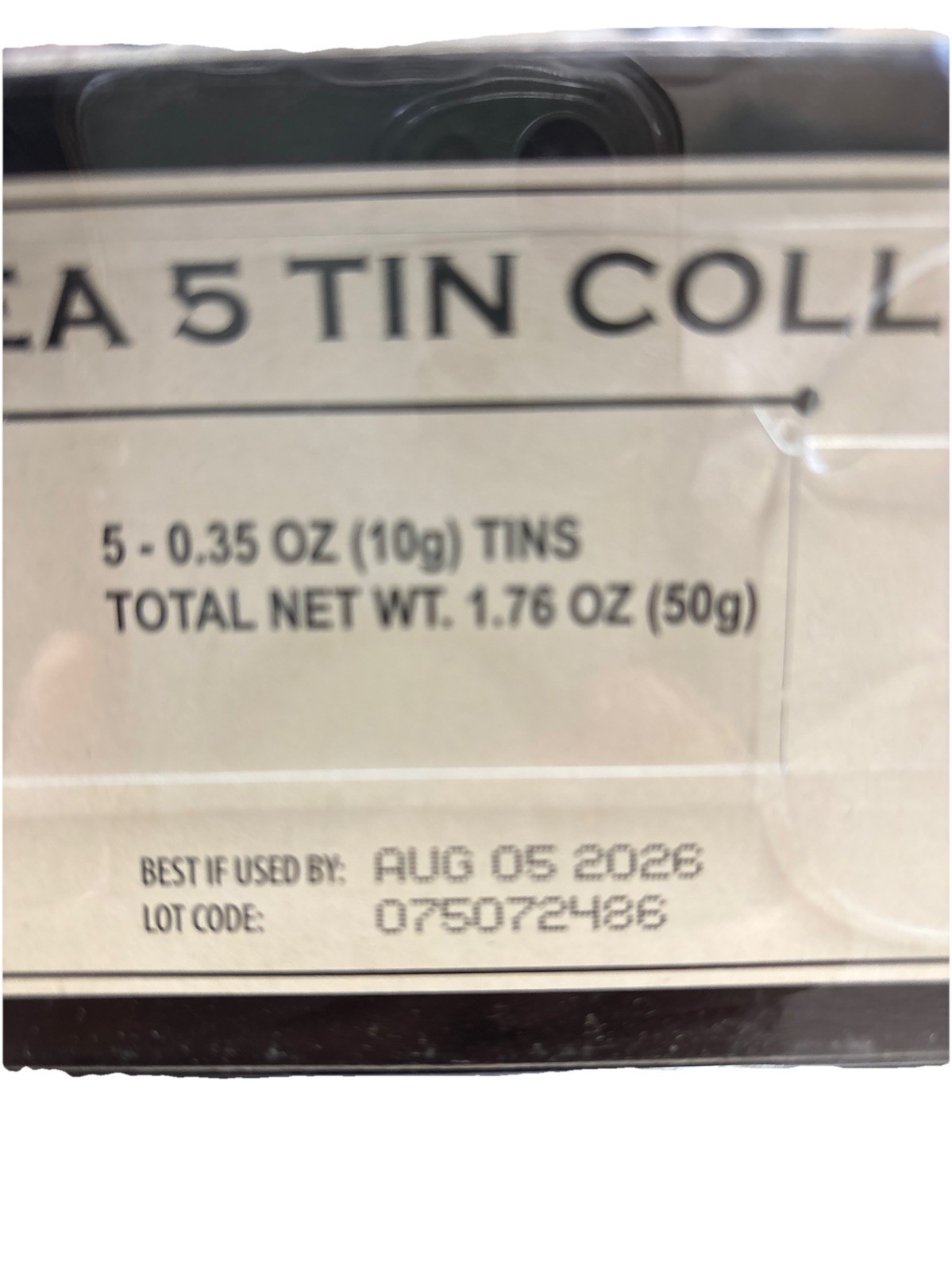 Gourmet Green Teas 5 Tin Collection 5 X 0.35 Oz (10g) Tins Expired Aug 05 2026