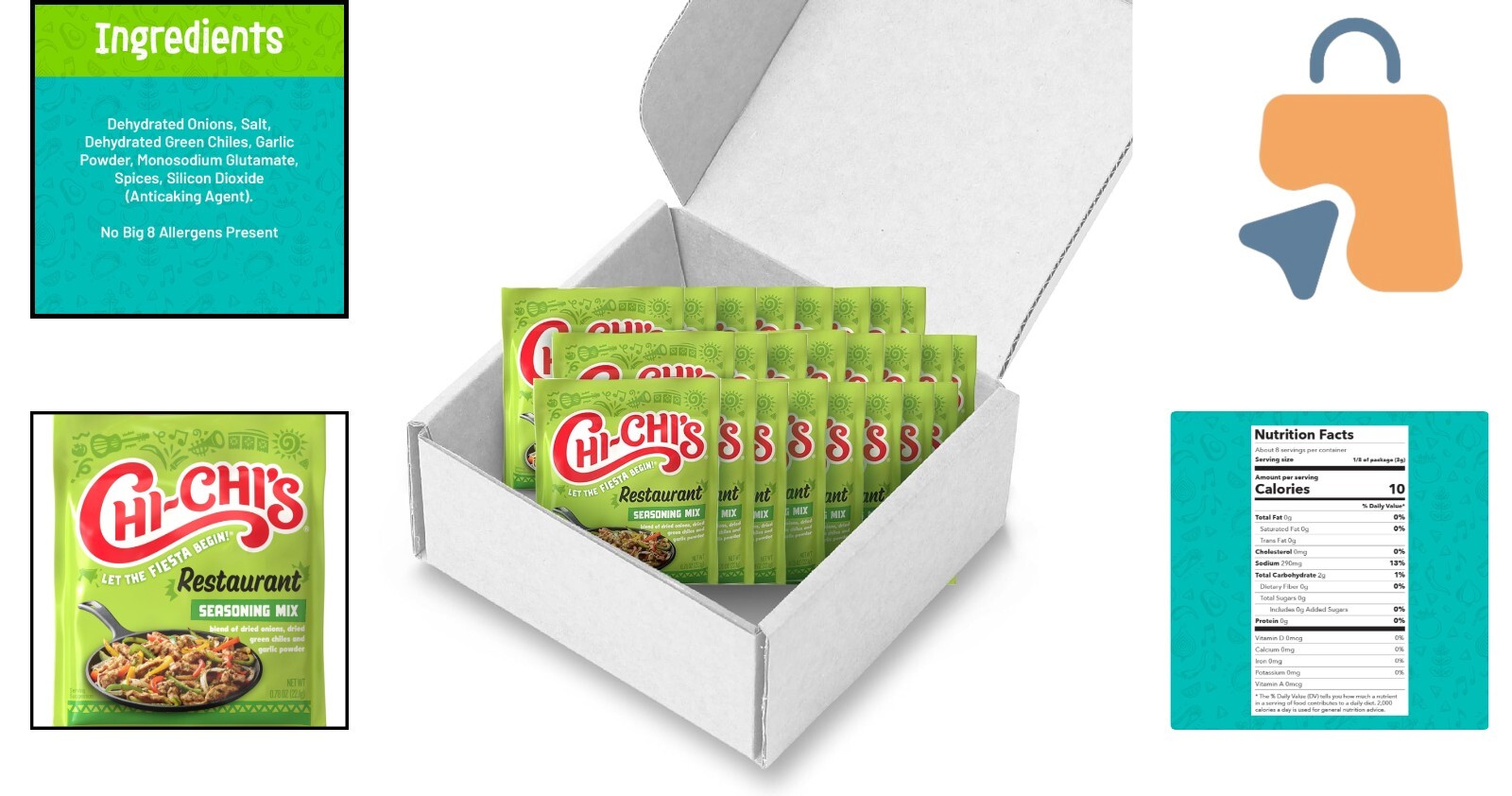 Low-Calorie Taco Seasoning Mix – 24 Packs of 0.78oz – Restaurant Style Flavor