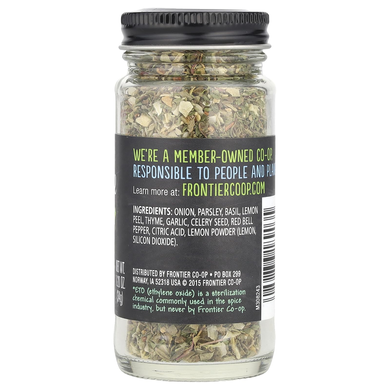 Frontier All Purpose Seasoning Salt Free Blend 1.2 Ounce Bottle