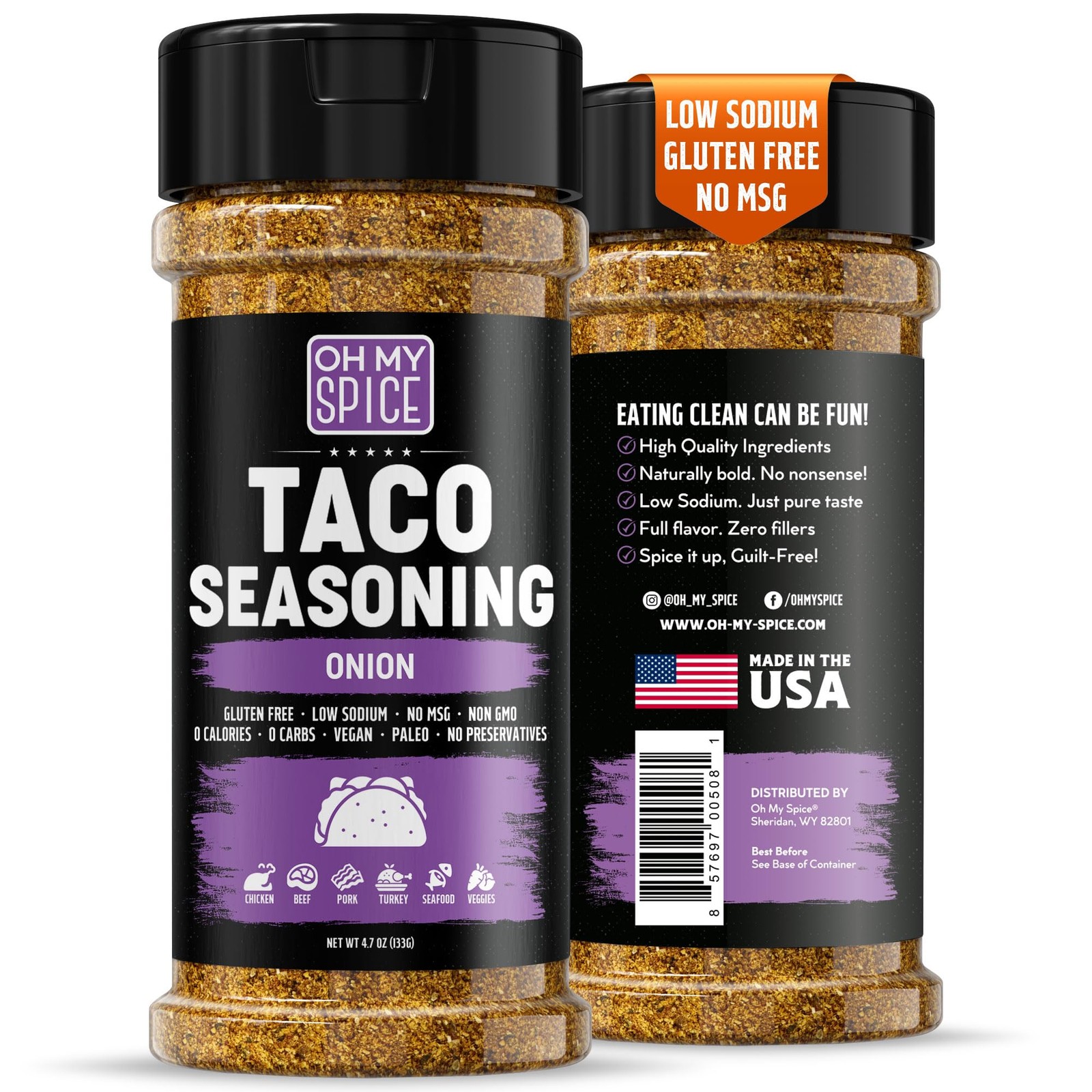 Taco Seasoning Mix Onion Powder – Gluten Free & Low 5 Ounce (Pack of 1)