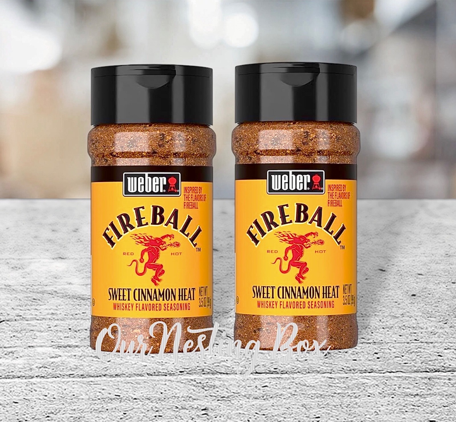 2 Weber Grill All Natural Fireball Sweet Cinnamon Heat Seasoning 3.5 Each