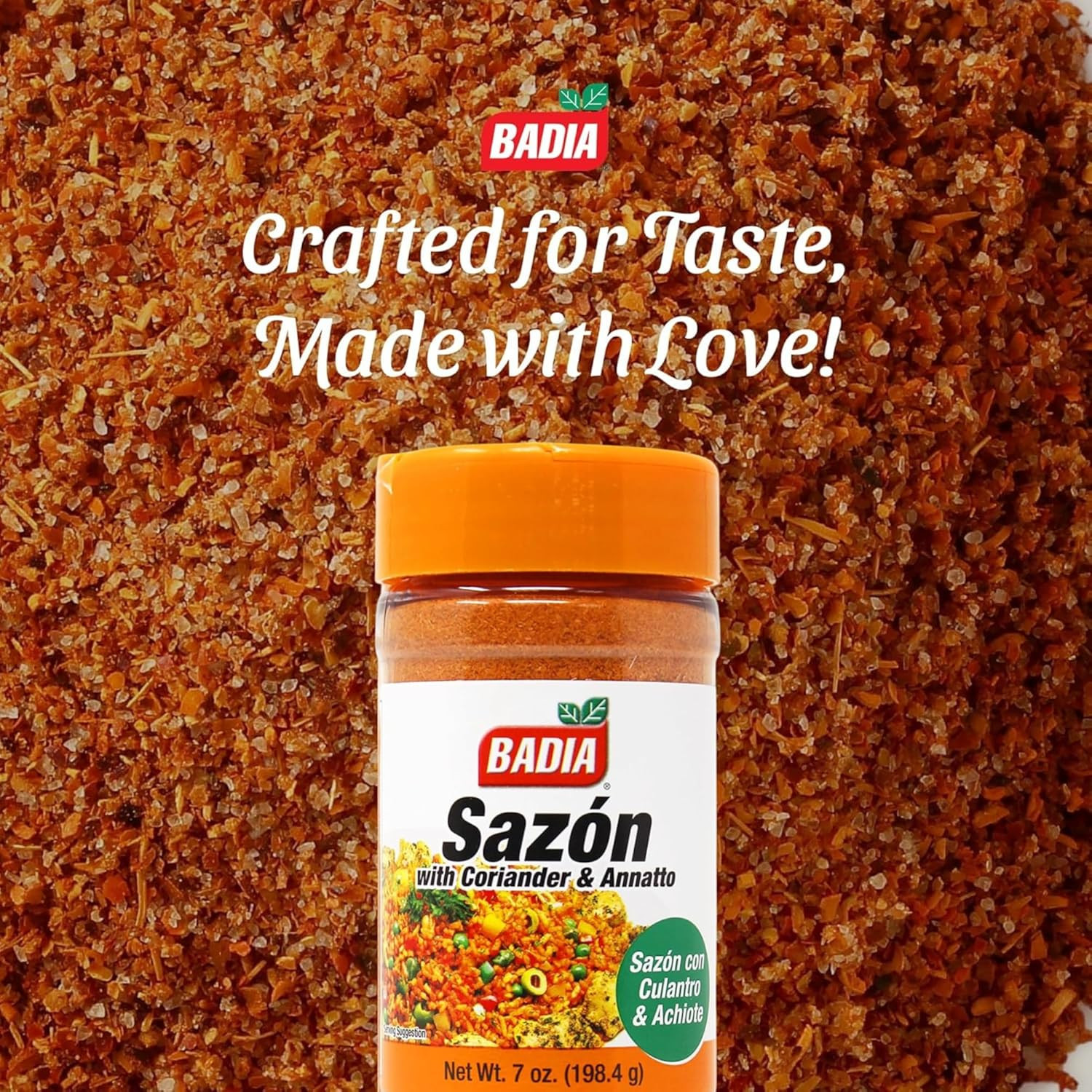 Badia Sazon with Coriander & Annatto Seasoning, 7 Oz – Perfect Blend, Authentic