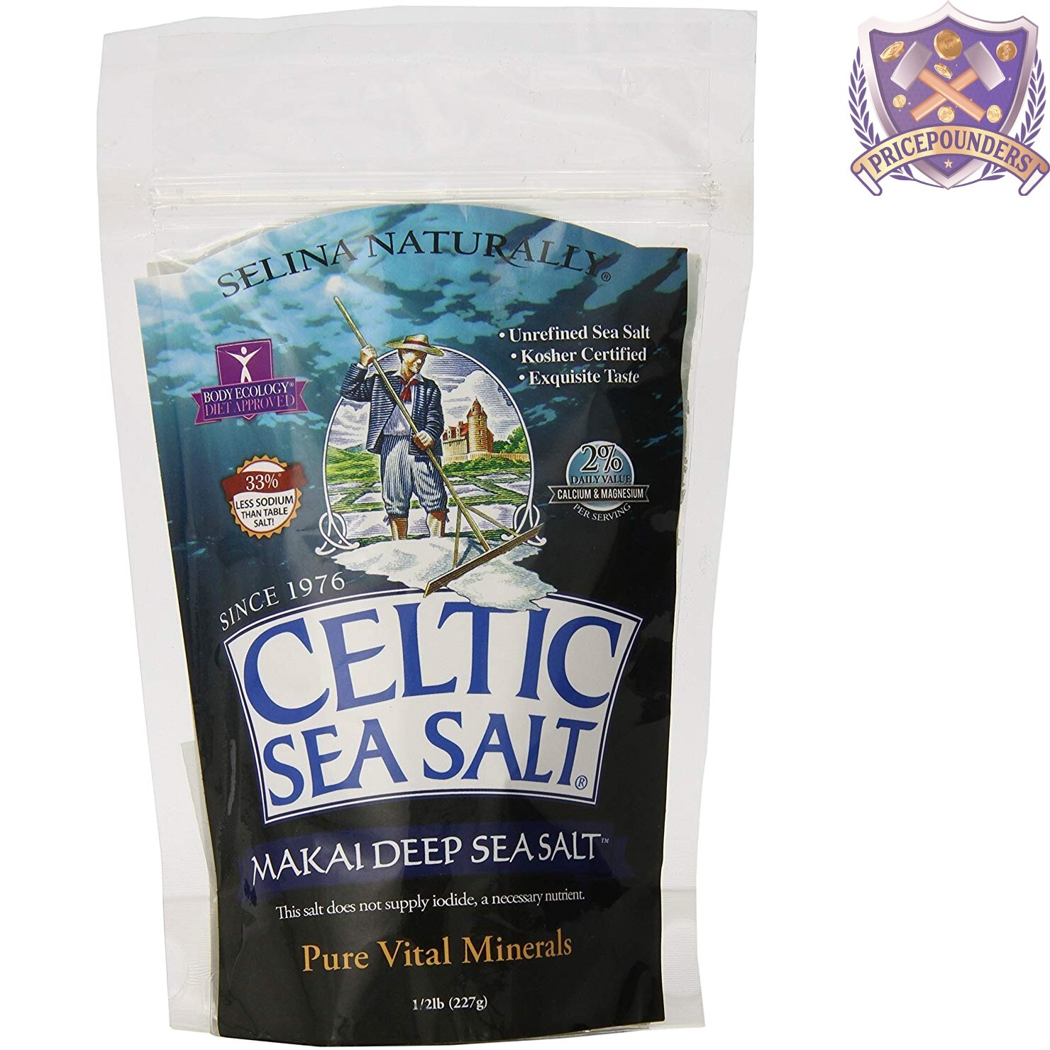 Makai Pure Gourmet Sea Salt – 8 Oz, Complete with Grinder, Additive-Free