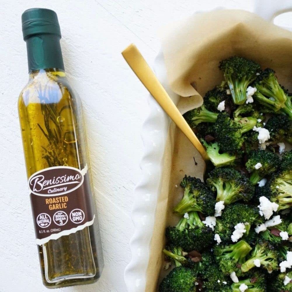 Roasted Garlic Edible Oil 8.1 Fl Oz Healthy Marinade for Meats and Vegetables