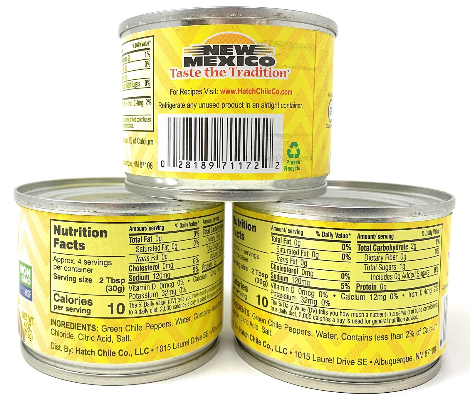 Hatch Chile Co Mild Chopped Green Chilies 4 Ounce Pack Of 3