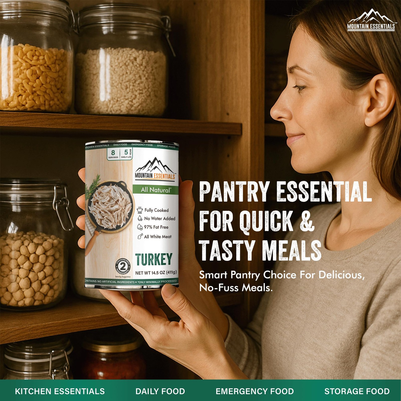All Natural Canned Turkey 14.5 oz – 14g Protein per Serving (8 Servings per C…