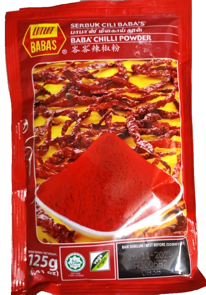 BABA’S Chilli Powder Pure, Dry Chilli ( 125 g X 3 PACK )