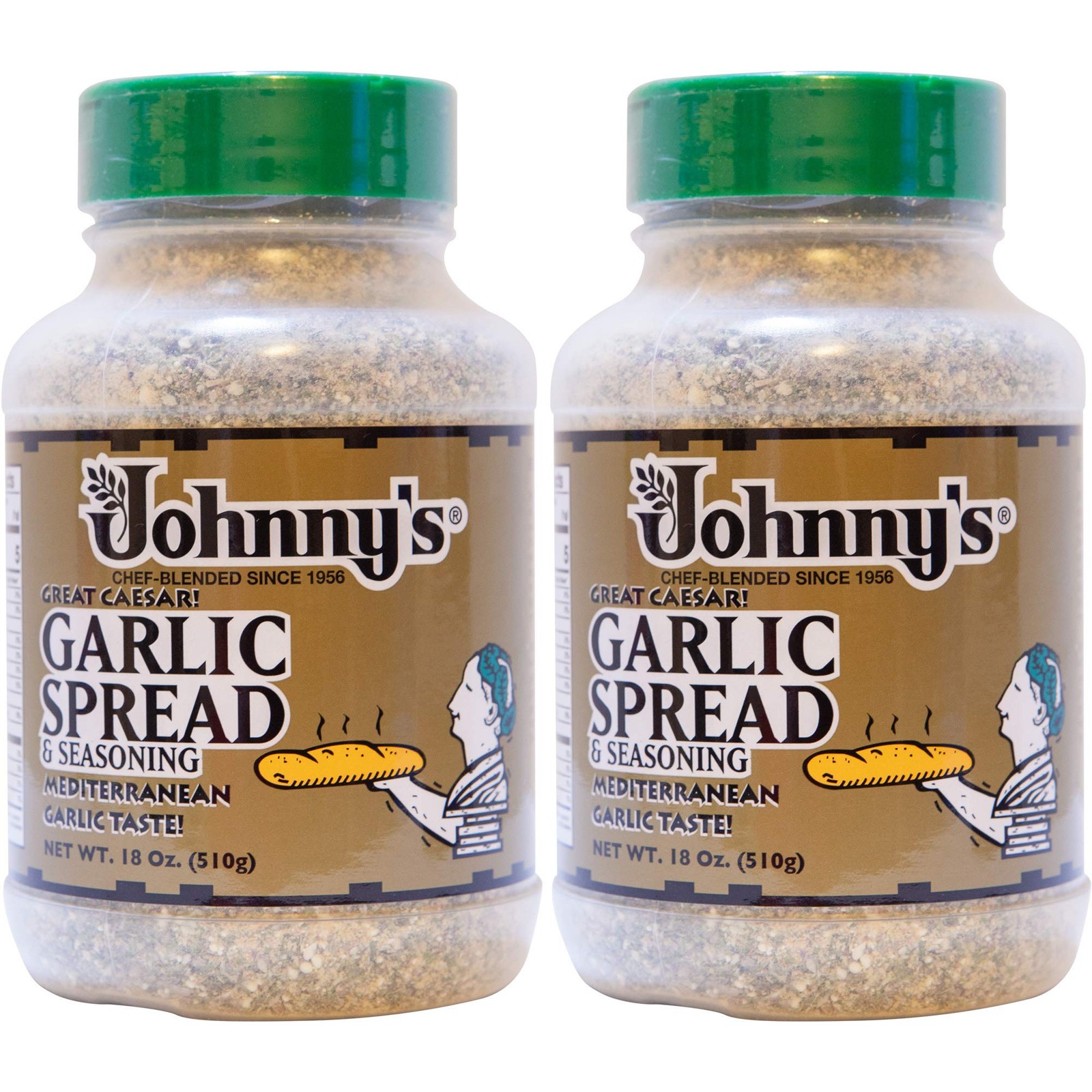 Johnny’s Garlic Spread & Seasoning, 18 Oz 18 Ounce (Pack of 2), Gold/green