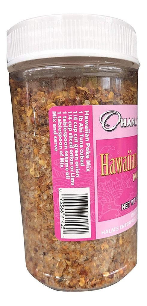 Ohana Flavors Japanese Hawaiian Salt Poke Mix Jar 9 Oz (255g) Product of Hawaii