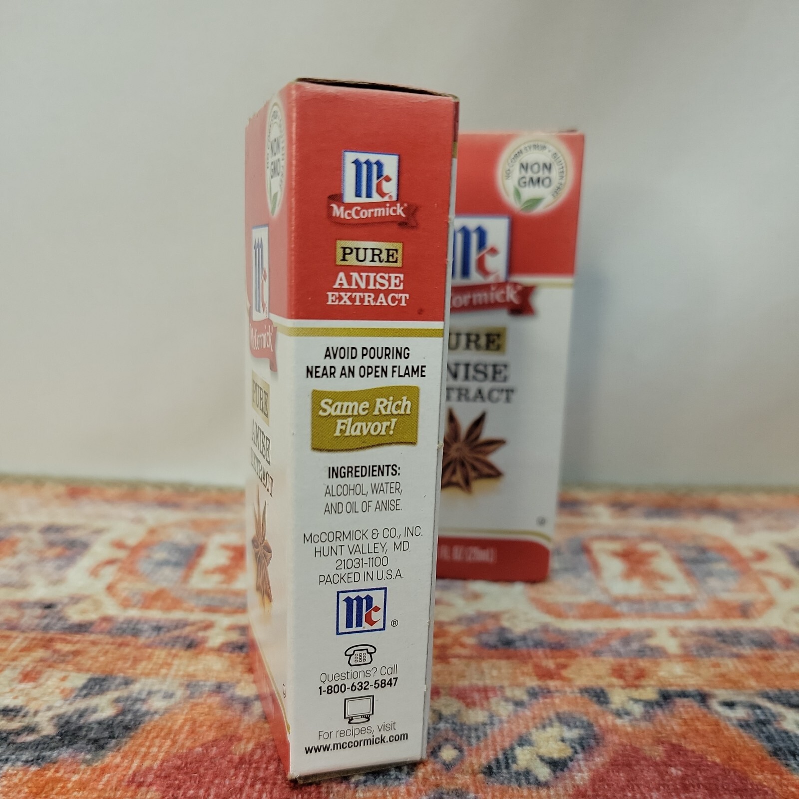 McCormick PURE Anise Extract Flavoring 1 Ounce Non-GMO 2 Pack Bottles New in Box