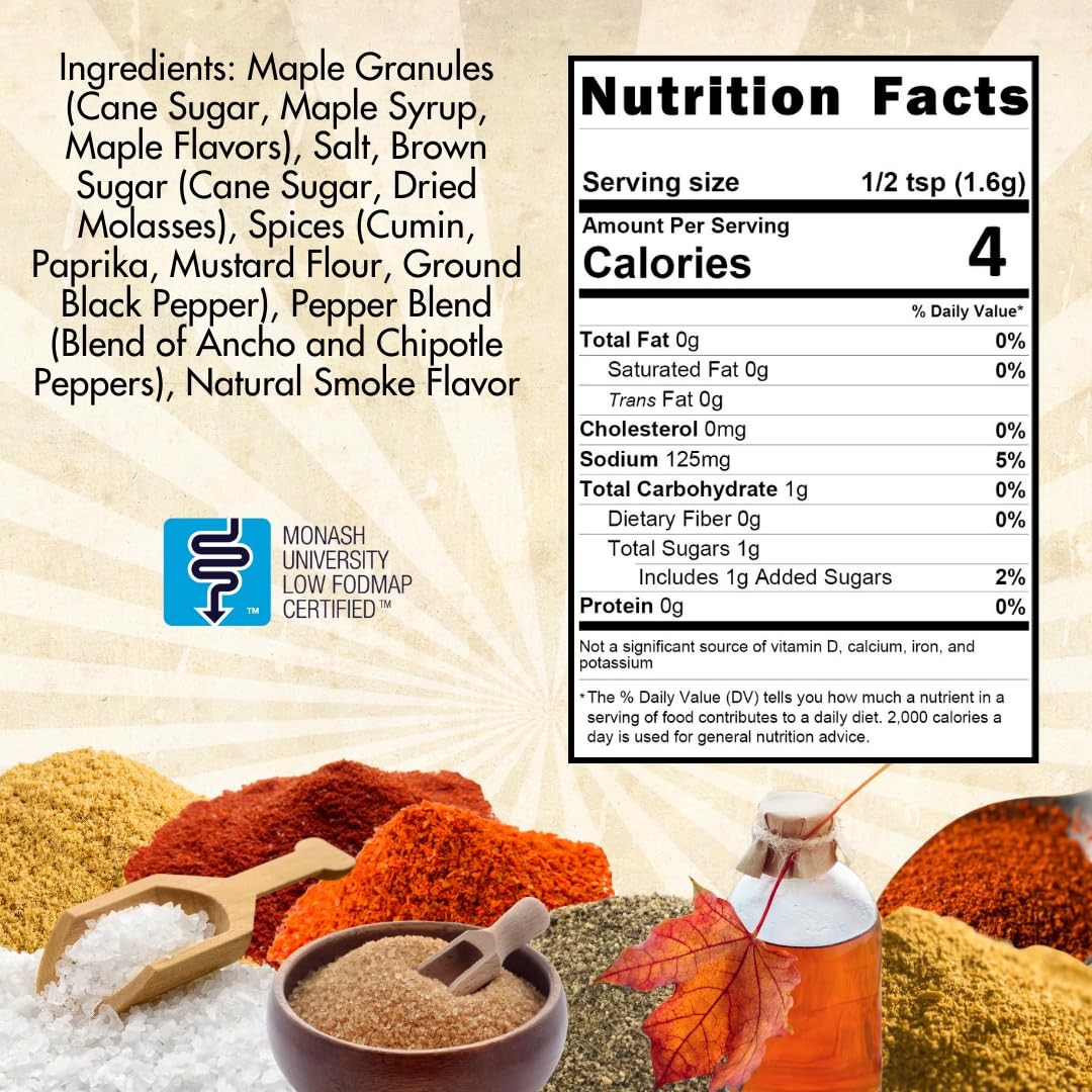 Sweet Maple Dust Certified Low FODMAP Seasoning Gluten Free Certified Kosh…