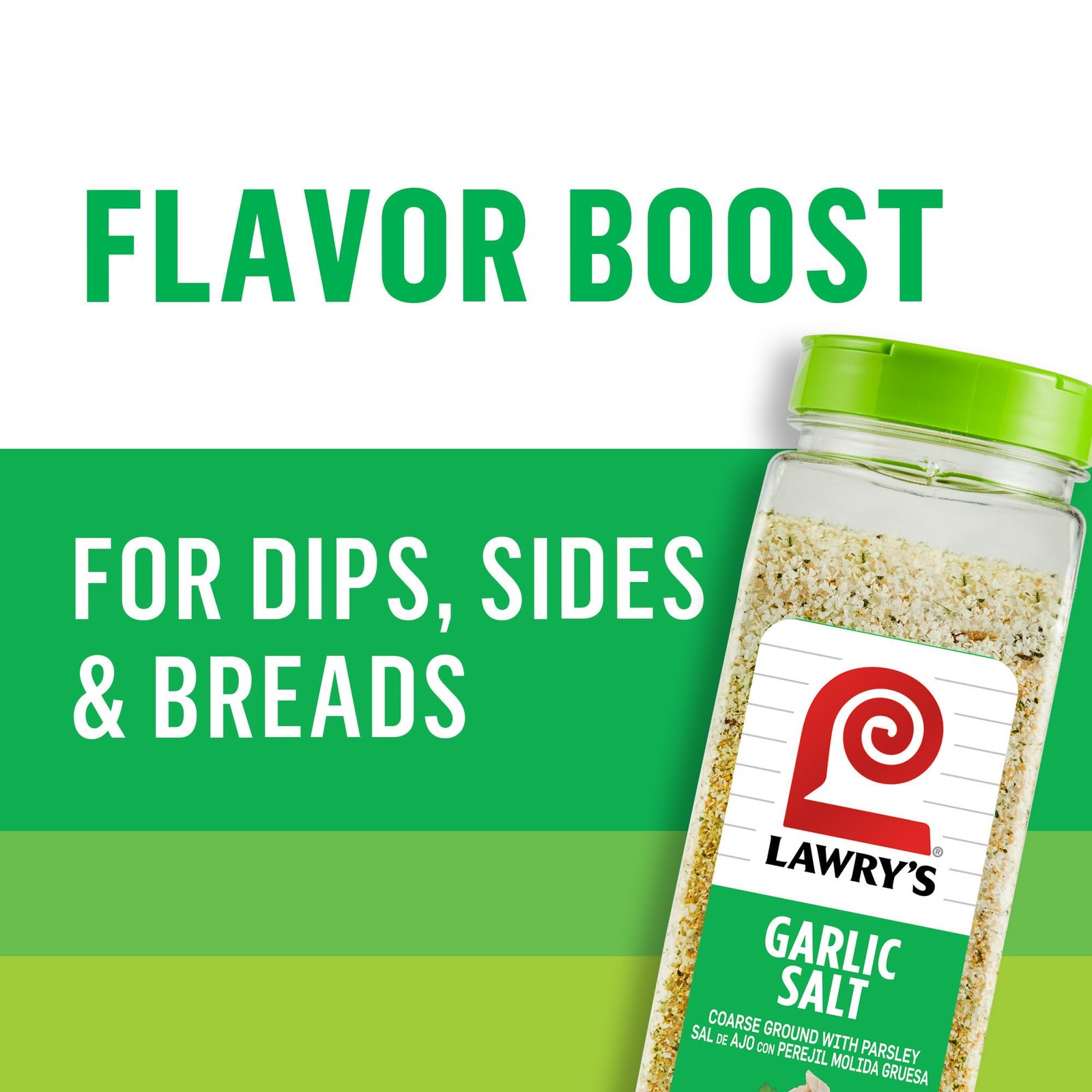 Lawry’s Garlic Salt, Coarse Ground with Parsley, No MSG 33 Ounce (Pack of 1)