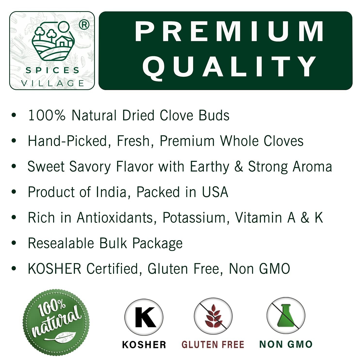 Whole Cloves, All Natural Dried Clove Buds, 7 Ounces, Kosher, Gluten Free, No…