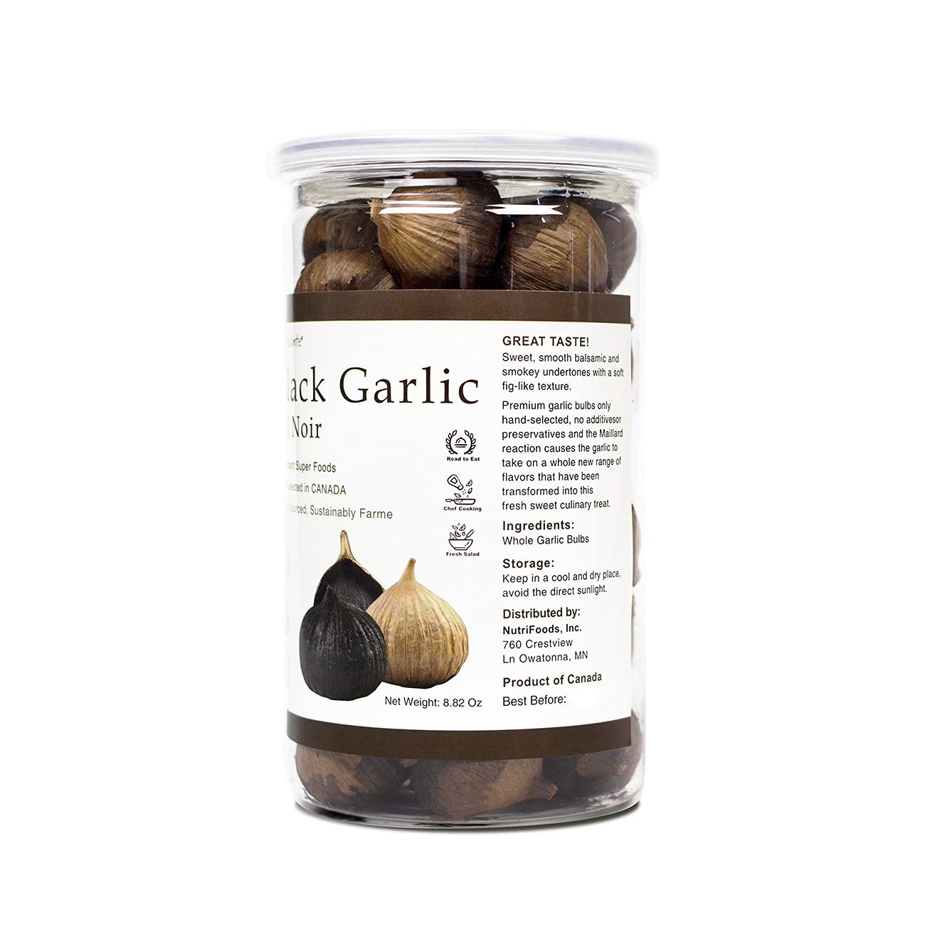 Orgnisulmte Black Garlic Made in Canada Whole 8.82 Ounce (Pack of 1)