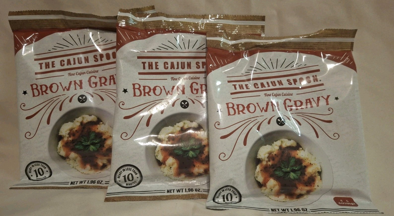 3x The Cajun Spoon Brown Gravy Mix 1.96 Oz Each Expiration Date 7/20/27