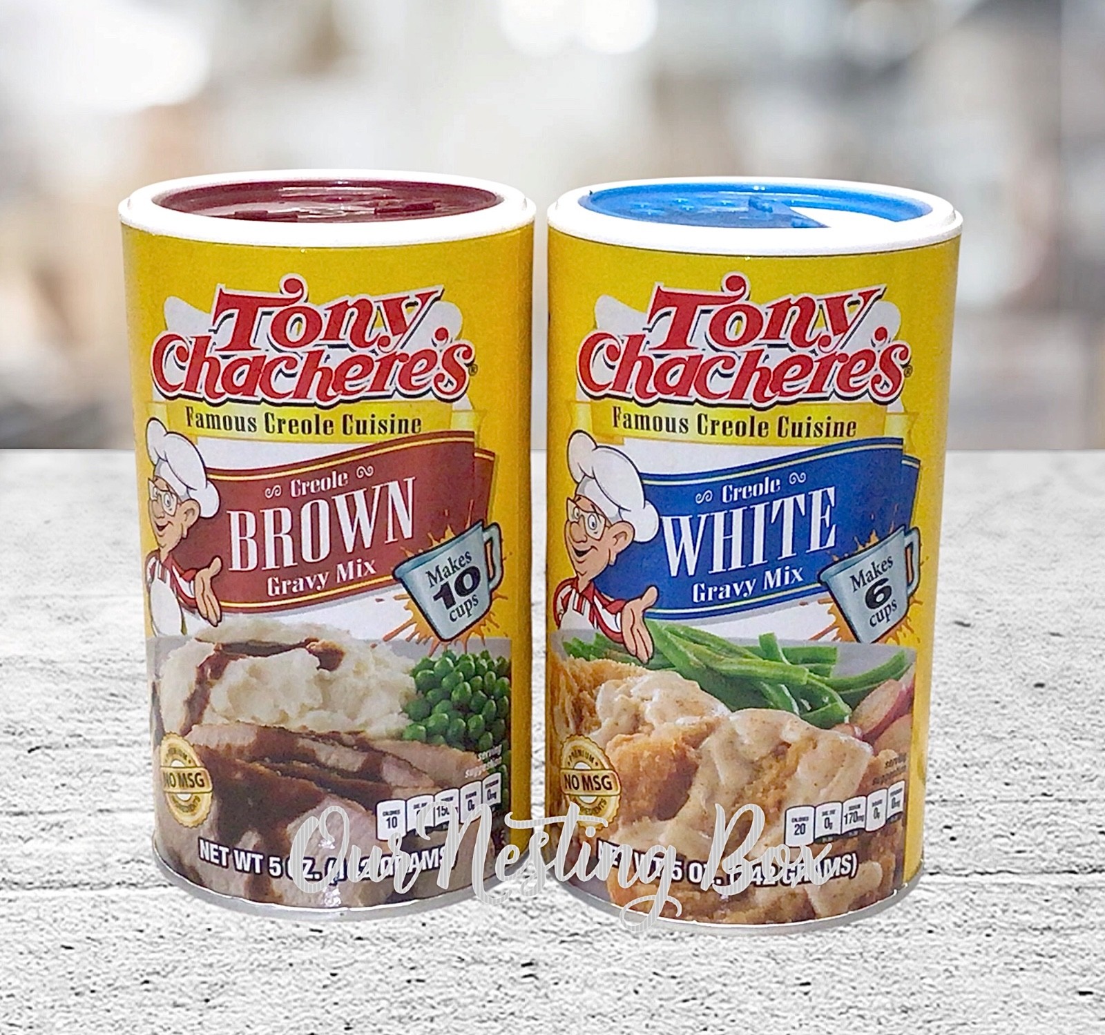 2 Tony Chachere’s Creole White & Brown Gravy Mix – 5 oz