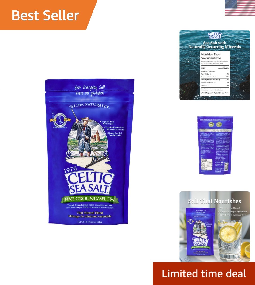 Family-Founded Mineral-rich Sea Salt, 1 lb Resealable Bag – Elevate Your Meals