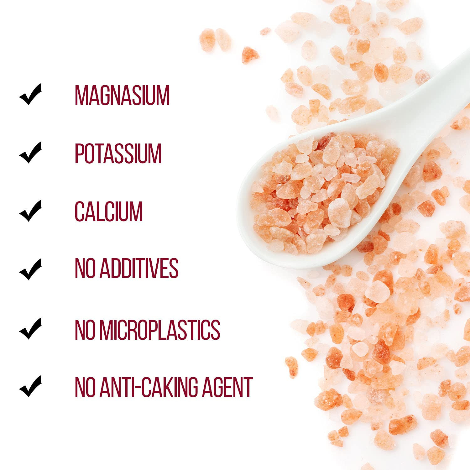 Pink Himalayan Salt Coarse 4 lb (2×2 lb) Resealable Bags Grinder Refill, Cooking