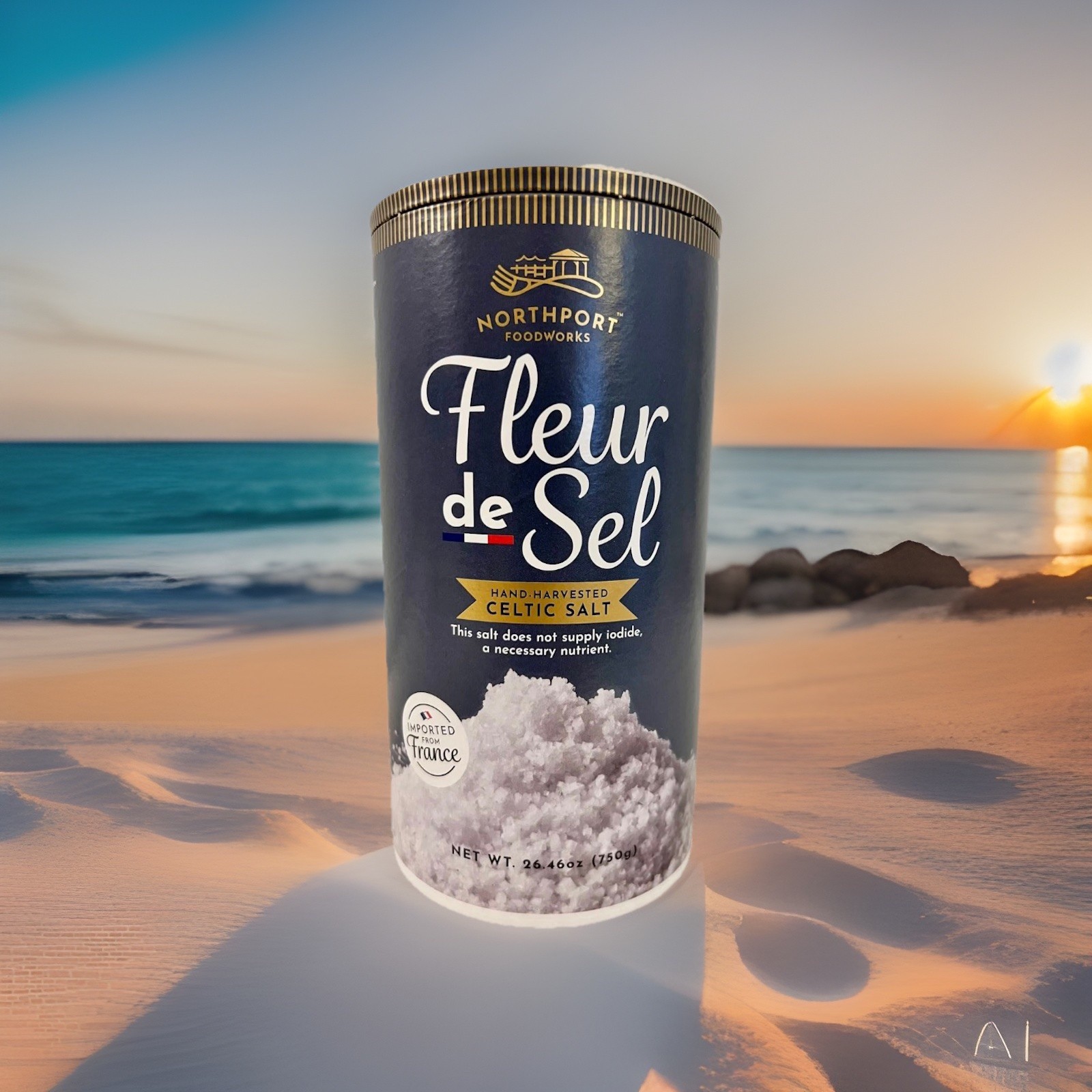Northport Foodworks Fleur De Sel, Hand-Harvested Celtic Sea Salt, Imported