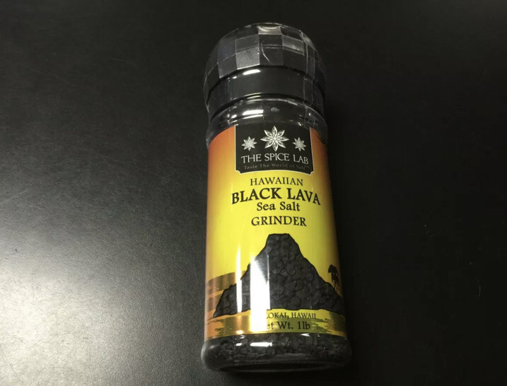 The Spice Lab Hawaiian Black Lava Sea Salt GRINDER – 1lb – Grilling Rubs Roasts