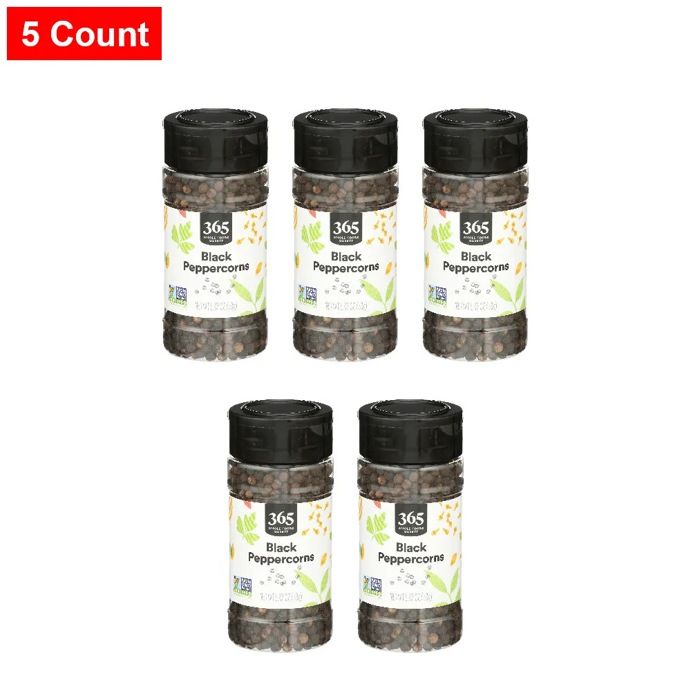365 By WFM, Whole Black Peppercorns, 1.87 Ounce – 5 Count