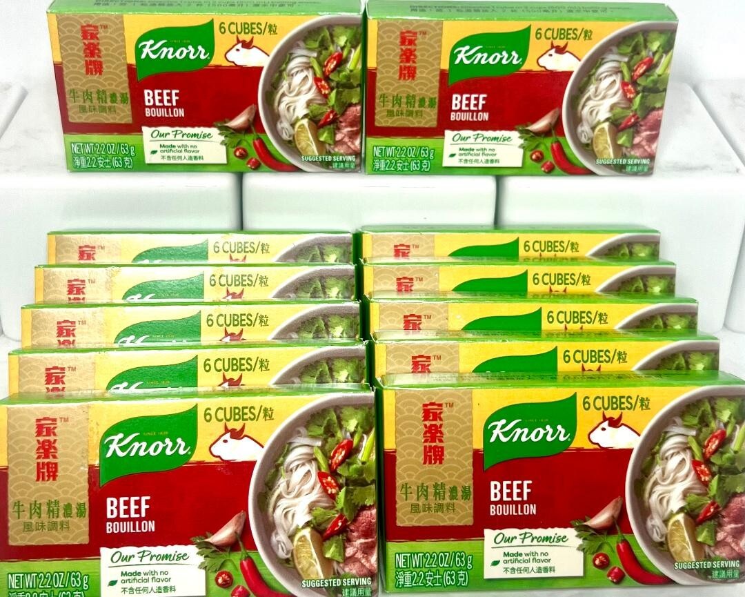 Knorr Beef Flavor Bouillon Cube 2.2 oz x 6 Cubes (Pack of 12)~Exp Jan/01/2025