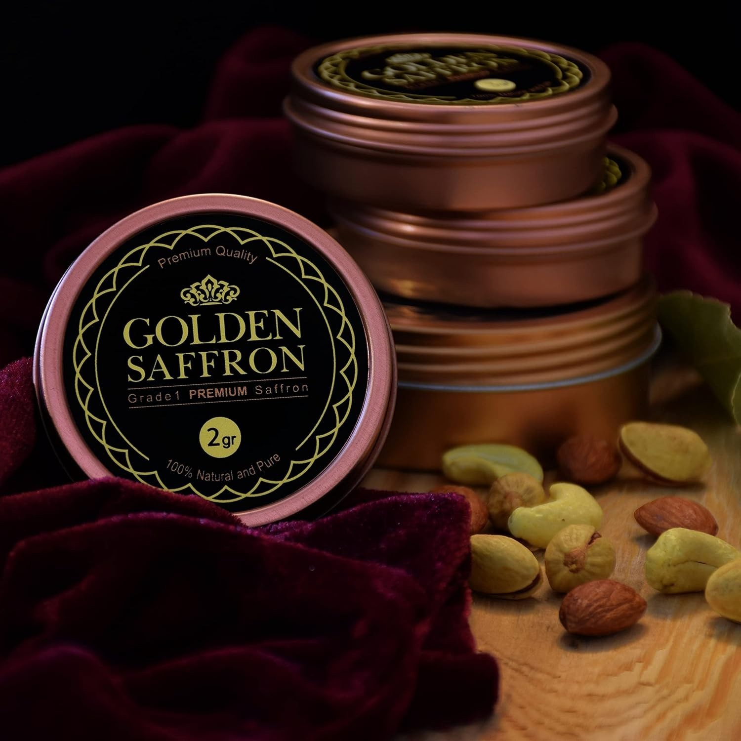 Organic Grade A+ Saffron Threads 2.0g – Perfect for Teas, Paellas, Desserts