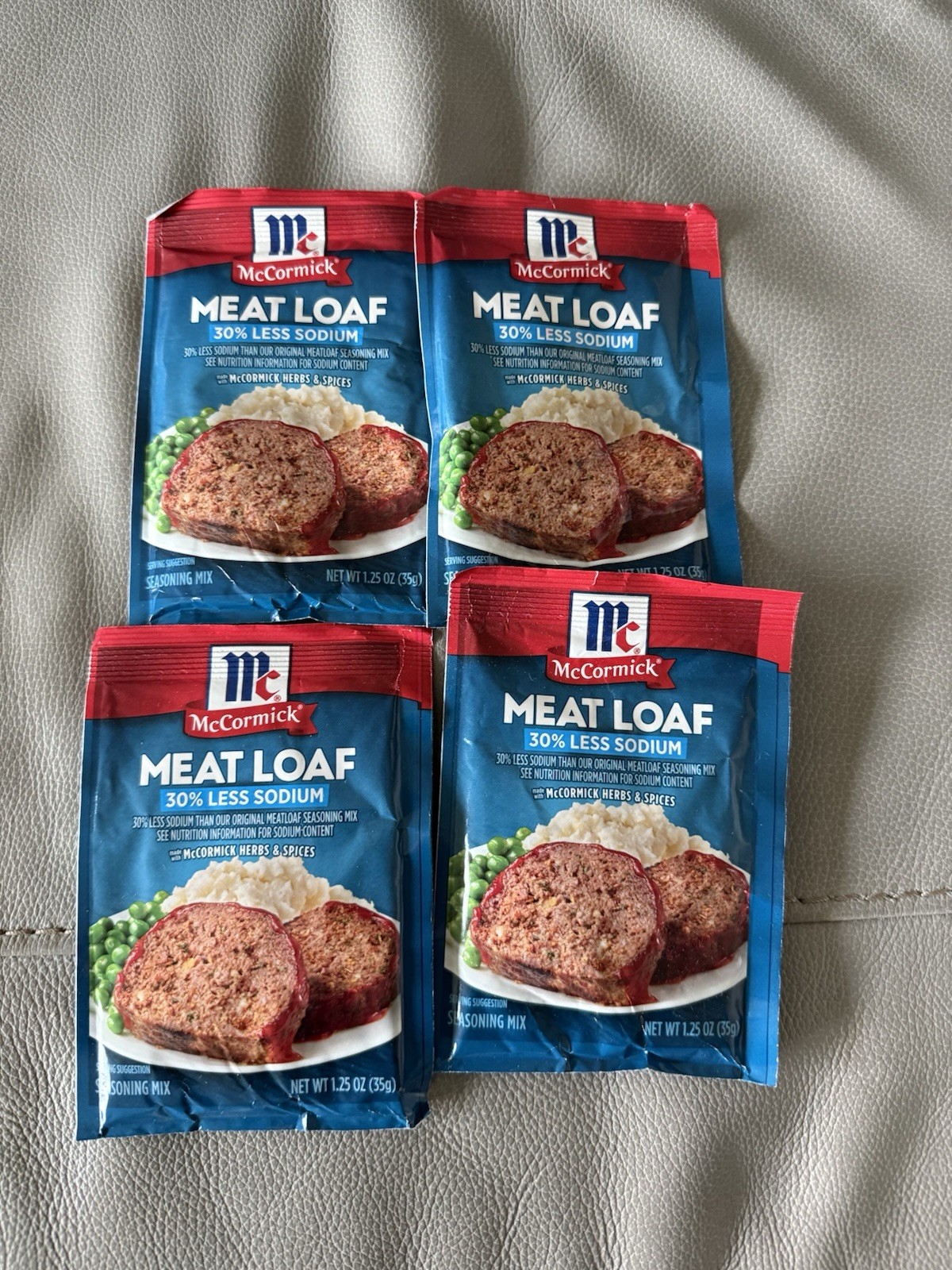 (4)McCormick MEAT LOAF Seasoning Mix 30% LESS SODIUM Herbs & Spices 1.5oz 4 Pack