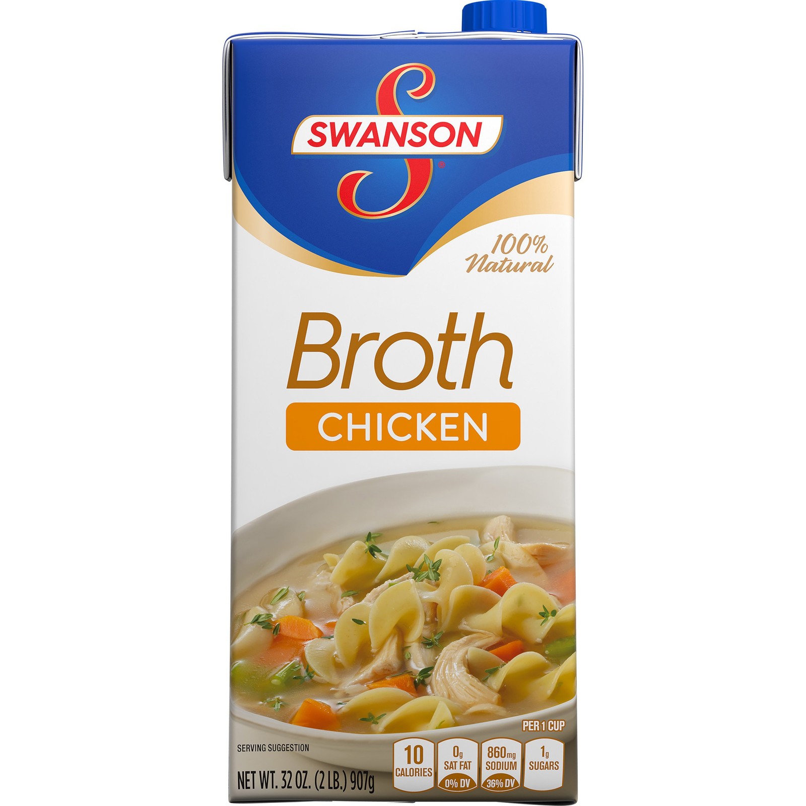 Swanson Chicken Broth, 100% Natural, 32 Ounce Pack of 6